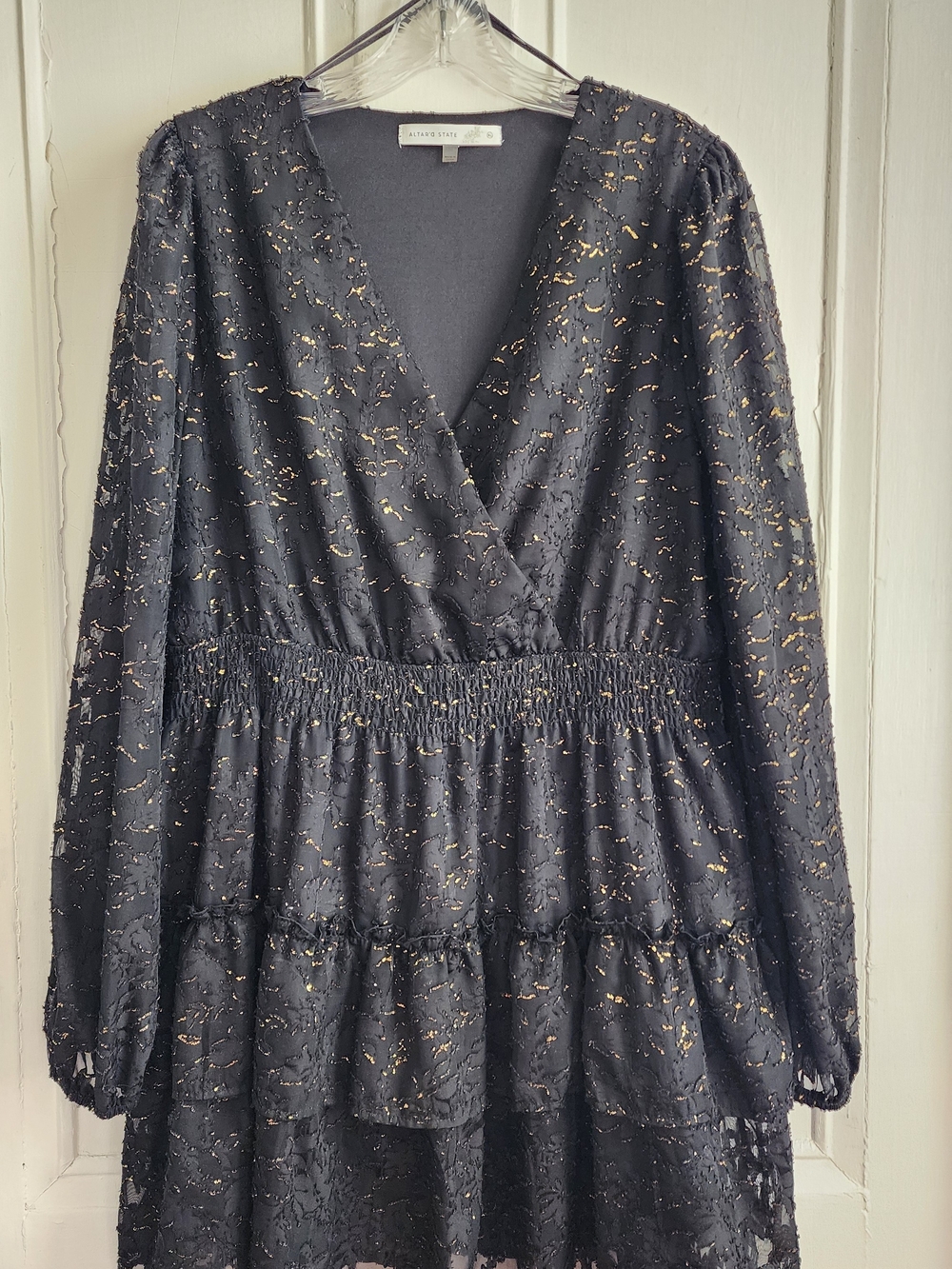 Statement Black Dress with Gold Flecks by Altar'd State